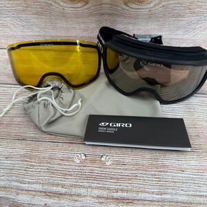 Giro Moxie Womens Snow Goggles Black White Chute Amber Gold & Yellow Bonus Lens